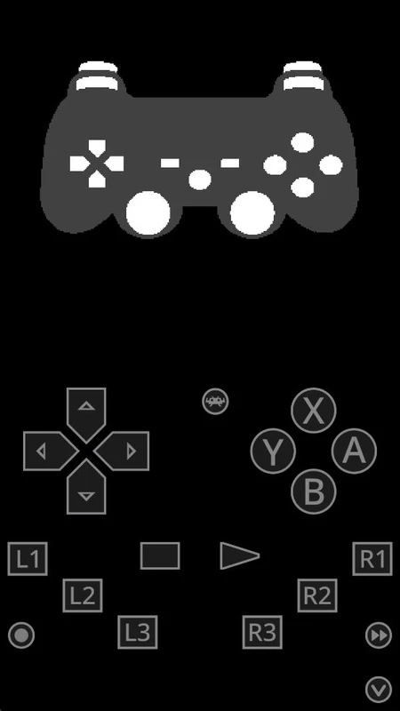On-screen RetroPad with D-pad, face buttons and shoulders